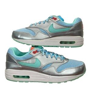 Nike Air Max 1 Lakeside Artisan Teal Bright Crimson 2015 Sneakers Size 7Y